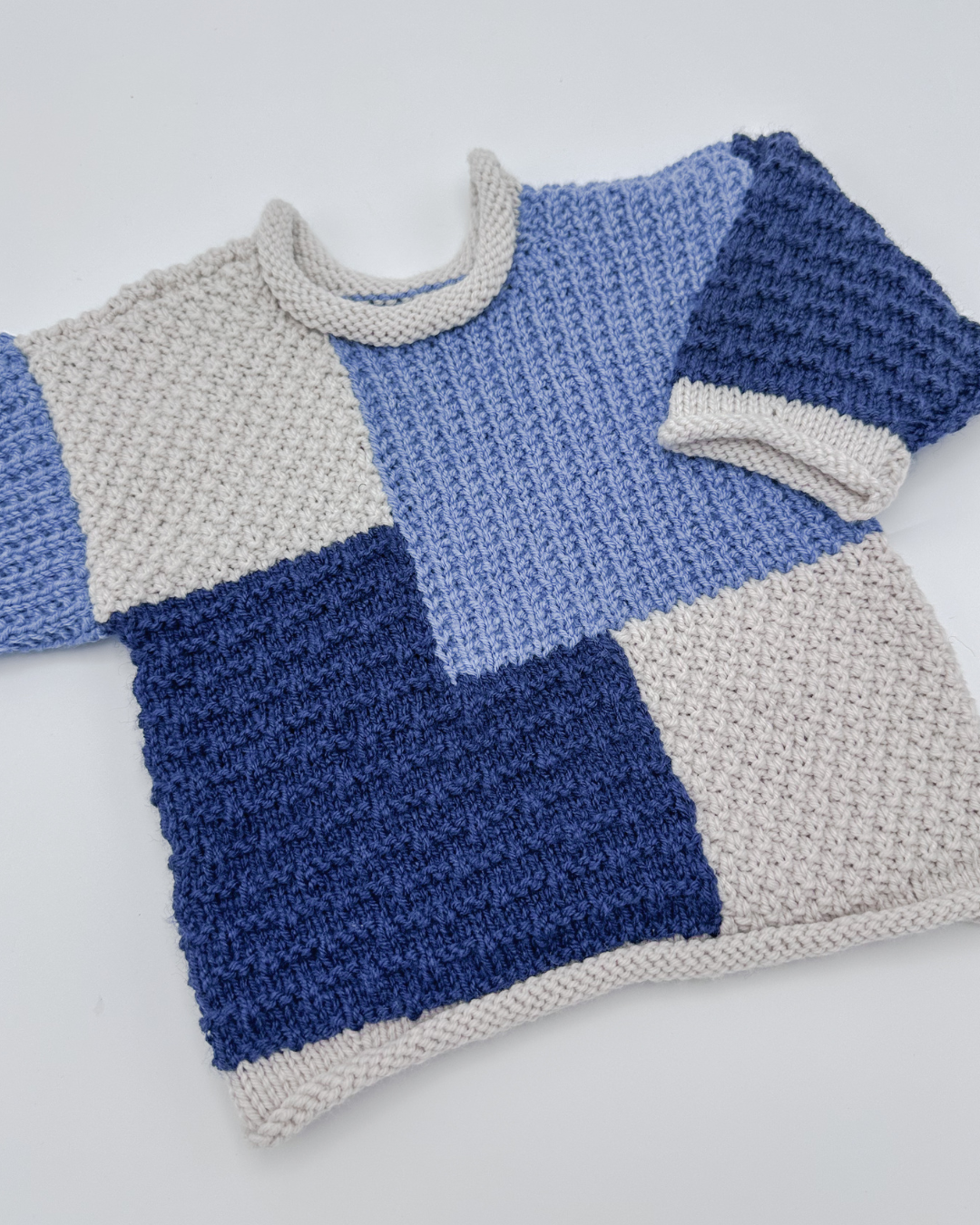 The Patchwork Jumper - Blue.